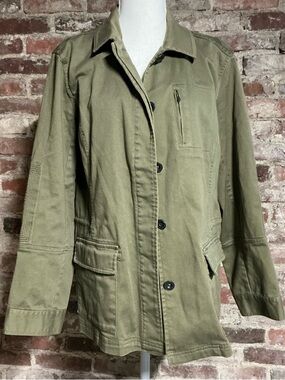 Orvis Olive Sage Green Embroidered Utility Field Jacket